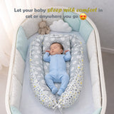 Fareto Reversible Oval Nest Baby Lounger Bed with Head Pillow | Soft Cotton Newborn Sleeping Nest (0–12 Months) | Breathable & Washable Infant Bed | ( Grey Ship )(F715)