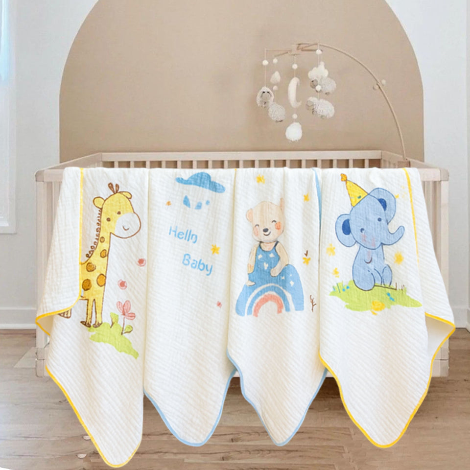 Fareto New Born Muslin Cotton Blanket (0–12 Months) – Organic, Super Soft, Lightweight & Breathable (Pack of 1)(F662)