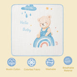 Fareto New Born Muslin Cotton Blanket (0–12 Months) – Organic, Super Soft, Lightweight & Breathable (Pack of 1)(F662)