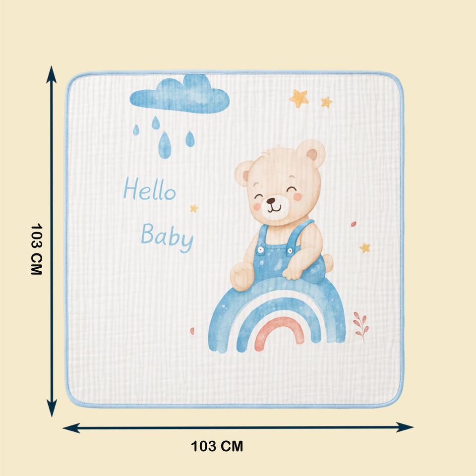 Fareto New Born Muslin Cotton Blanket (0–12 Months) – Organic, Super Soft, Lightweight & Breathable (Pack of 1)(F662)