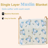 Fareto Baby And Kids Super Soft 100% Muslin Cotton 10 Layer Blanket For (0-5 Year)(Pack Of 1)(Size.115 * 115CM)(Colours And Designs May Vary )(F650)