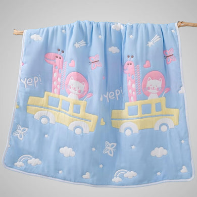 Fareto Baby And Kids Super Soft 100% Muslin Cotton 10 Layer Blanket For (0-5 Year)(Pack Of 1)(Size.115 * 115CM)
