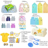 Fareto 77 in 1 New Born Baby Monsoon Season Hospital Essentials Combo, Baby Bedding & Clothing Gift Set for Newborn Boys & Girls (0-6 Months)(F781)