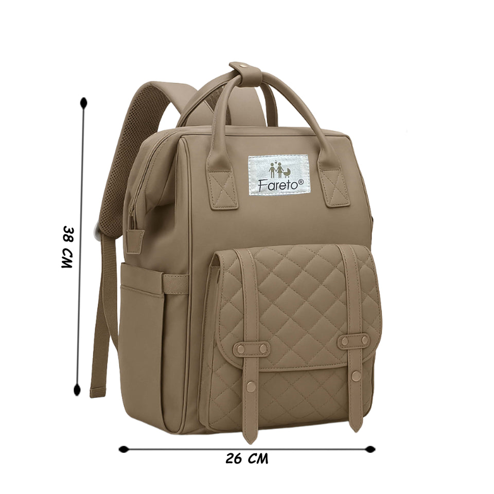 Fareto Multi-Pocket Diaper Bag –  High quality Durable, Elegant Baby Care Bag with Insulation Layer & Quilted Front Design – Perfect for New Moms ( Pack of 1)(F633)