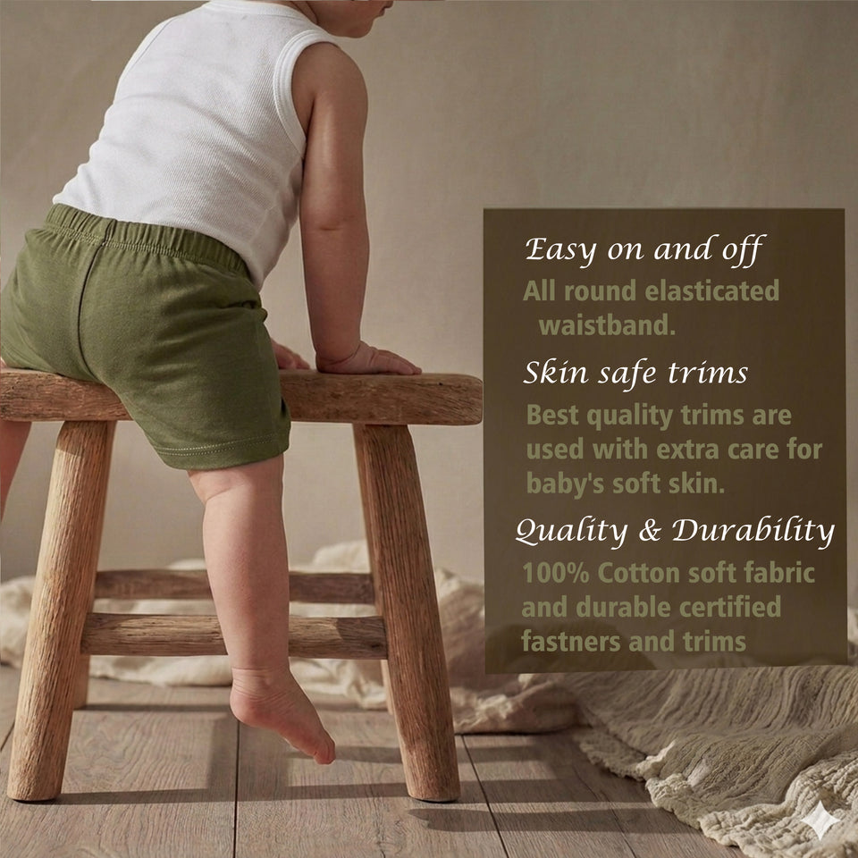 Fareto Baby & Kids Cotton Shorts Pack of 5 | Soft, Breathable & Comfortable Daily Wear