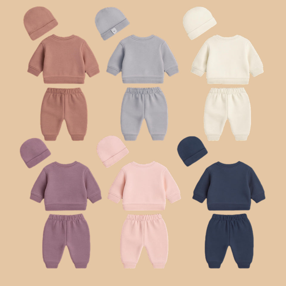 Fareto Baby Co-Ord Set | Sweatshirt, Pajama & Cap for Newborn & Infants | Super Soft & Warm Winter Wear (0-2M) | Pack of 1(F676)