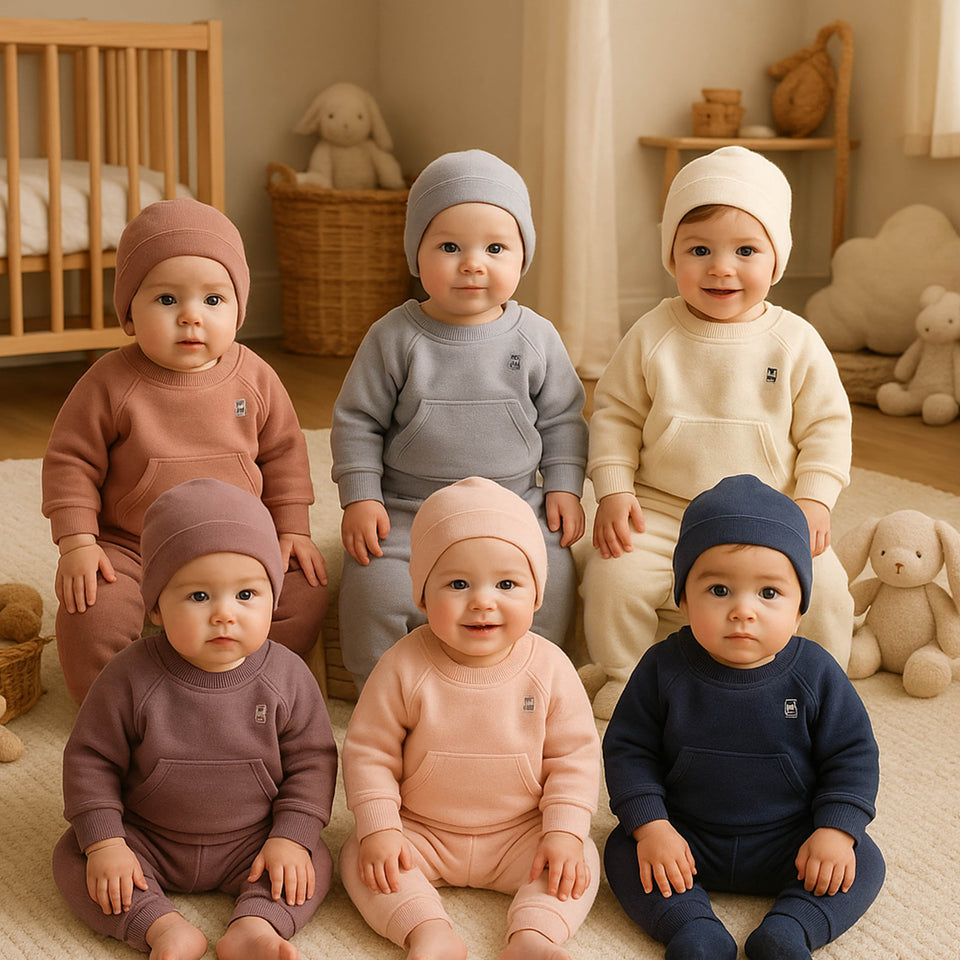 Fareto Baby Co-Ord Set | Sweatshirt, Pajama & Cap for Newborn & Infants | Super Soft & Warm Winter Wear (0-2M) | Pack of 1(F676)