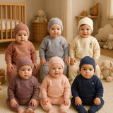 Fareto Baby Co-Ord Set | Sweatshirt, Pajama & Cap for Newborn & Infants | Super Soft & Warm Winter Wear (0-2M) | Pack of 1(F676)