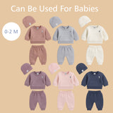 Fareto Baby Co-Ord Set | Sweatshirt, Pajama & Cap for Newborn & Infants | Super Soft & Warm Winter Wear (0-2M) | Pack of 1(F676)