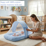 Fareto Newborn Baby 100% Muslin Cotton Mosquito Net | Safe, Soft & Portable Baby Bed | (0-6 Months)(F729)
