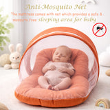 Fareto Newborn Baby 100% Muslin Cotton Sleeping Bag & Mosquito Net | Safe, Soft & Portable Baby Bed | Baby Bedding Set(0-1 Year)(F688)
