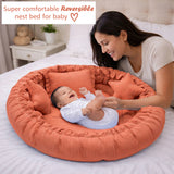 Fareto Newborn Baby 100% Muslin Cotton Bedding Set Combo | Sleeping Bag | Mattress with Net | Nest  | Blanket | Hand Carry Bed & Bolster Set |  (0-6 Months)(F742)