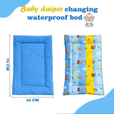 Fareto Waterproof Baby Diaper Changing Bed Cum Station | Reusable cushioned bed for Newborns | Multipurpose | Soft, Leak-Proof Changing Bed(Pack of 2) (0-1 Year)(F719)