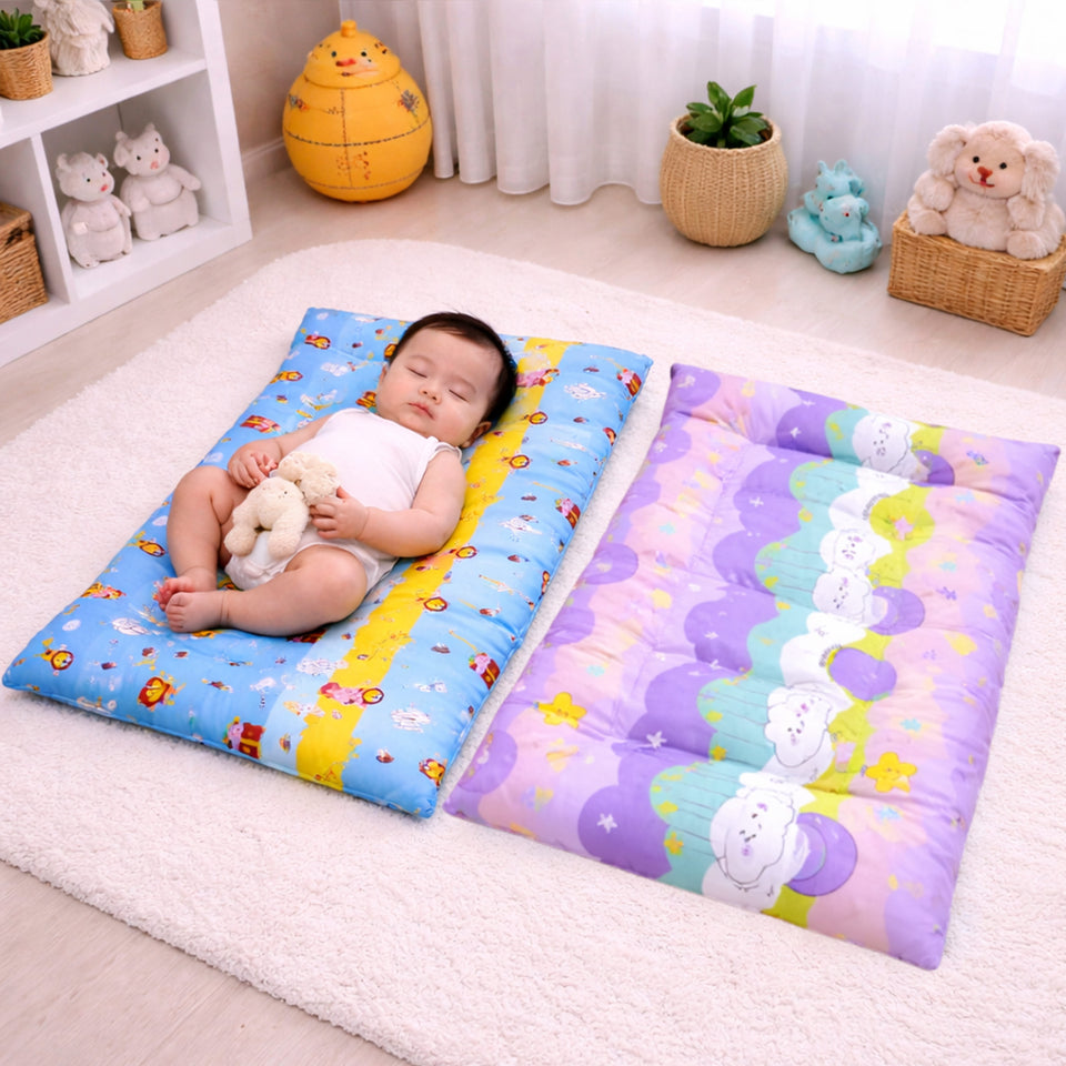Fareto Waterproof Baby Diaper Changing Bed Cum Station | Reusable cushioned bed for Newborns | Multipurpose | Soft, Leak-Proof Changing Bed(Pack of 2) (0-1 Year)(F719)