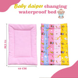 Fareto Waterproof Baby Diaper Changing Bed Cum Station | Reusable cushioned bed for Newborns | Multipurpose | Soft, Leak-Proof Changing Bed(Pack of 2) (0-1 Year)(F720)