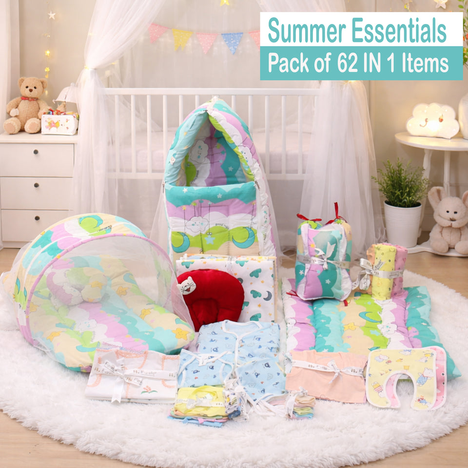 Fareto New Born Baby Summer Hospital Essentials 62in1 (0-6M)(F283)