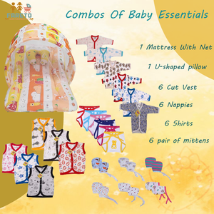Fareto 26 in 1 New Born Baby Complete Daily Esentials | Gift Pack | Combo Set | (0-3 Months)