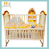 Fareto Combo of Baby Nest | Bed with Net | Carry Bag | 4 Pcs Bedding Set(0-6 Months)