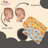 Fareto new born baby super soft cover mustard filling pillow for round head(0-1 YEAR)