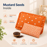 Fareto new born baby super soft cover mustard filling pillow for round head(0-1 YEAR)(F347)