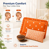 Fareto new born baby super soft cover mustard filling pillow for round head(0-1 YEAR)(F347)