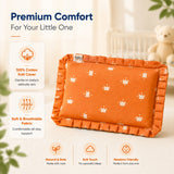 Fareto new born baby super soft cover mustard filling pillow for round head(0-1 YEAR)(F347)