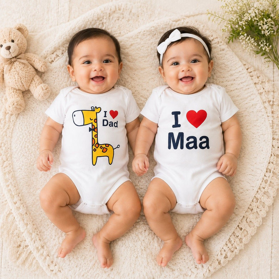 Fareto Baby Boy's & Girl's Body Suit | Romper | Clothing Set | Gift Pack (Pack of 2)(F64)