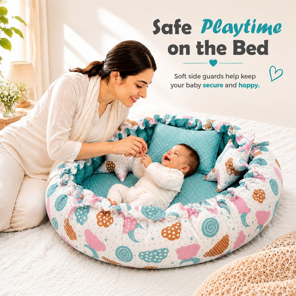 FARETO NEW BORN BABY FULL BEDDING SET COMBO  (0-6 MONTHS)(F367)