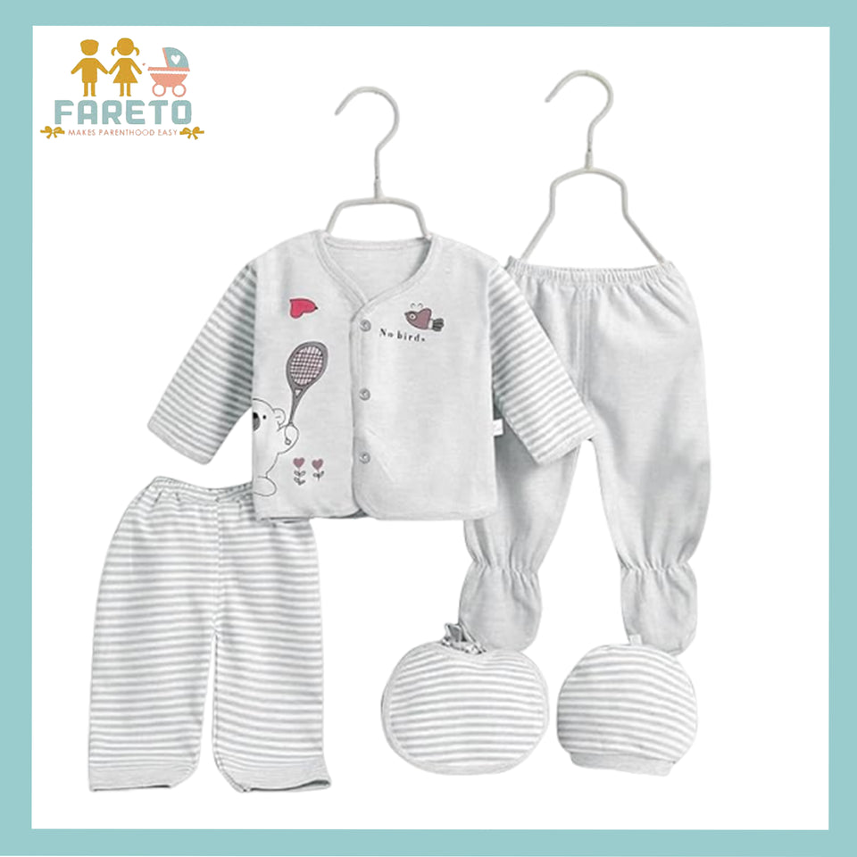 Fareto New Born Baby Winter  Season Clothing Set Pack Of 1 (0-3 Months)(Colors May Vary)