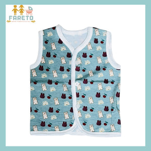 FARETO New Born Baby Cotton Vest (Multicolour, 0-3 Months) - Set of 6