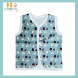 FARETO New Born Baby Cotton Vest (Multicolour, 0-3 Months) - Set of 6