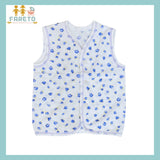 FARETO New Born Baby Cotton Vest (Multicolour, 0-3 Months) - Set of 6
