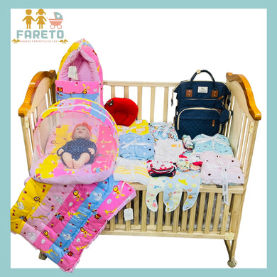 Fareto Premium Quality Baby Winter Essentials Pack of 73 In 1 Combo (0-6 Months)