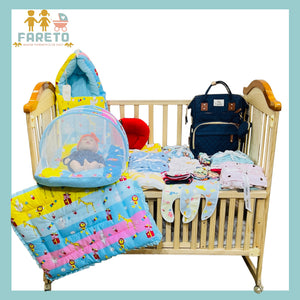 Fareto Premium Quality Baby Winter Essentials Pack of 73 In 1 Combo (0-6 Months)