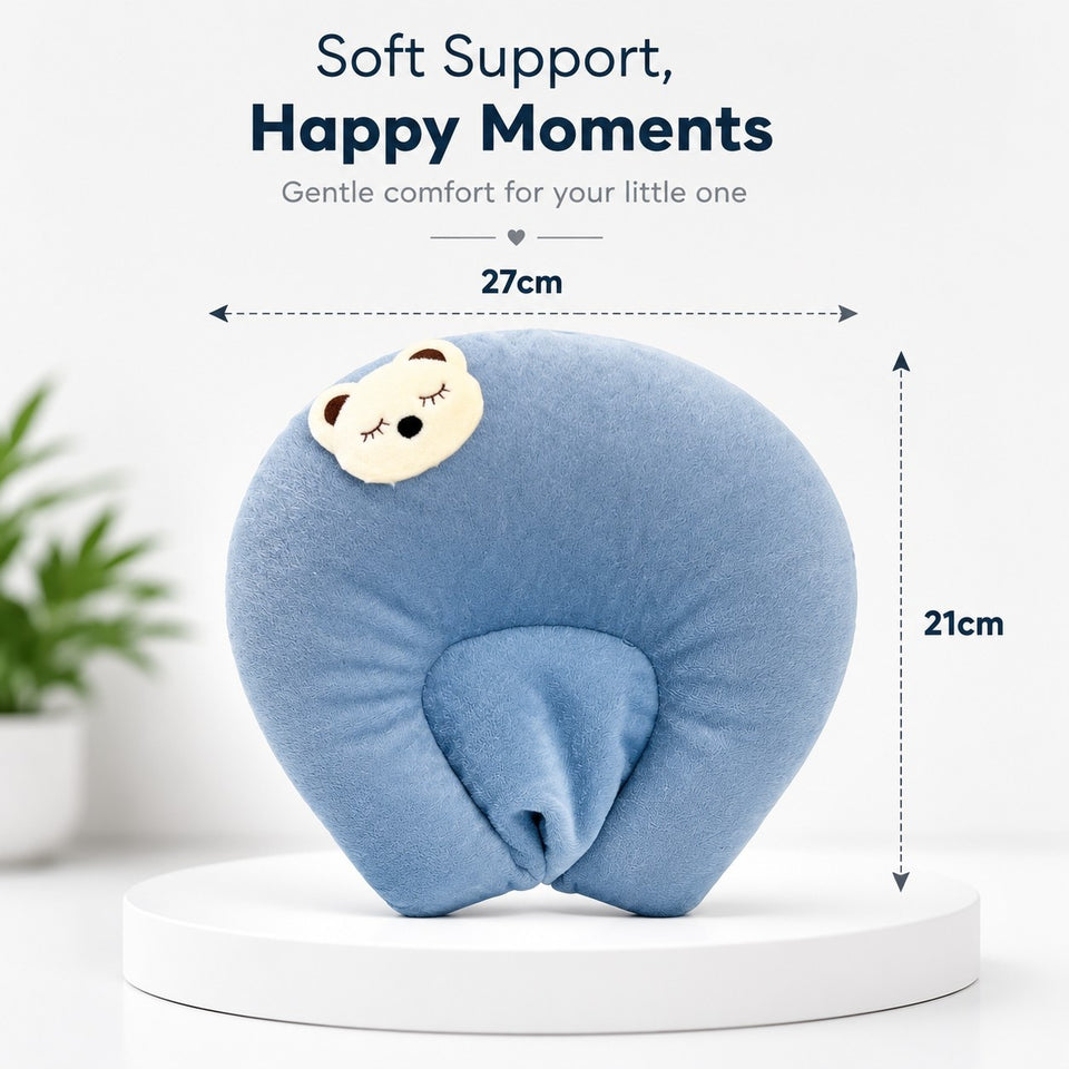 Fareto New Born Baby U-Shaped Super Soft Mustard Pillow(0-3 Months)(L-25CM, B-25CM)(F205)