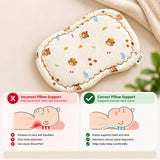 Fareto Muslin Baby Pillow for Newborns | Soft, Breathable & Lightweight Flat Pillow | Gentle Cotton Muslin Sleeping Pillow(F799)
