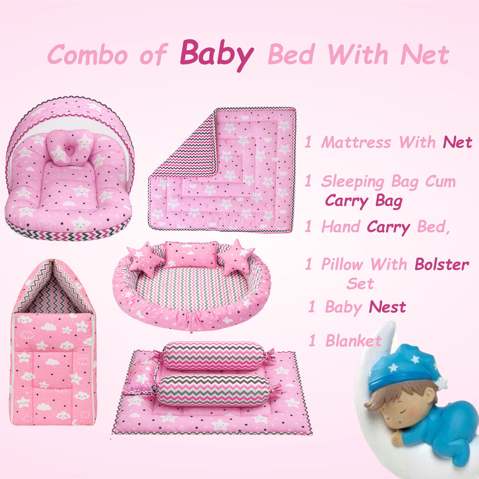 Fareto Complete Bedding Set essentials Combo For Baby (0-6 Months)