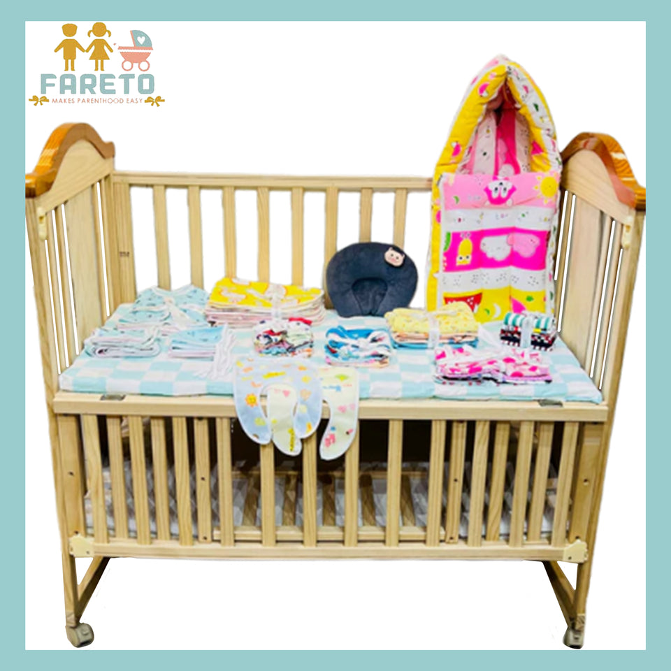 Fareto 58 In 1 New Born Baby Hospital Essentials Combo Pack (0-6 Months)