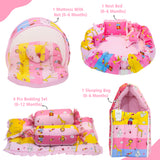 Fareto Complete Bedding Set essentials Combo For Baby (0-6 Months)(Pink_Giraffe)(F629)