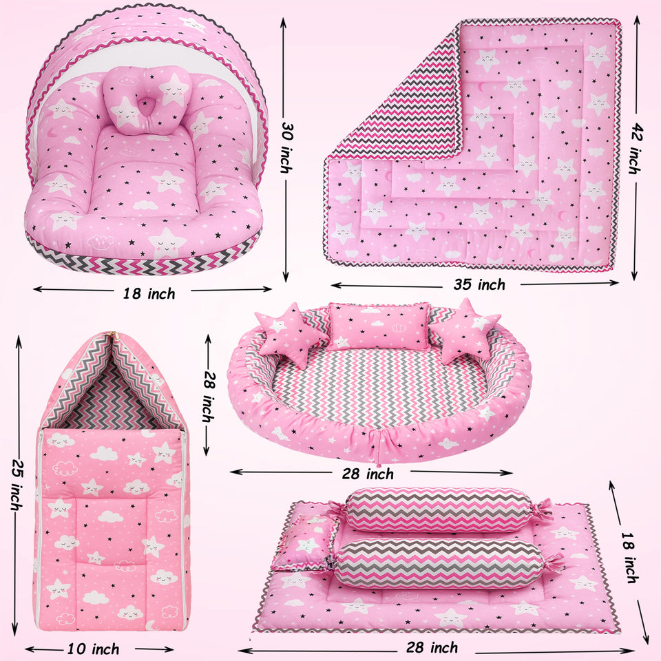 Fareto Complete Bedding Set essentials Combo For Baby (0-6 Months)