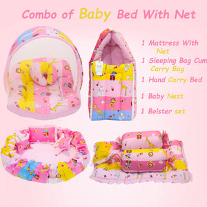 Fareto Complete Bedding Set essentials Combo For Baby (0-6 Months)(Pink_Giraffe)