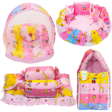 Fareto Complete Bedding Set essentials Combo For Baby (0-6 Months)(Pink_Giraffe)