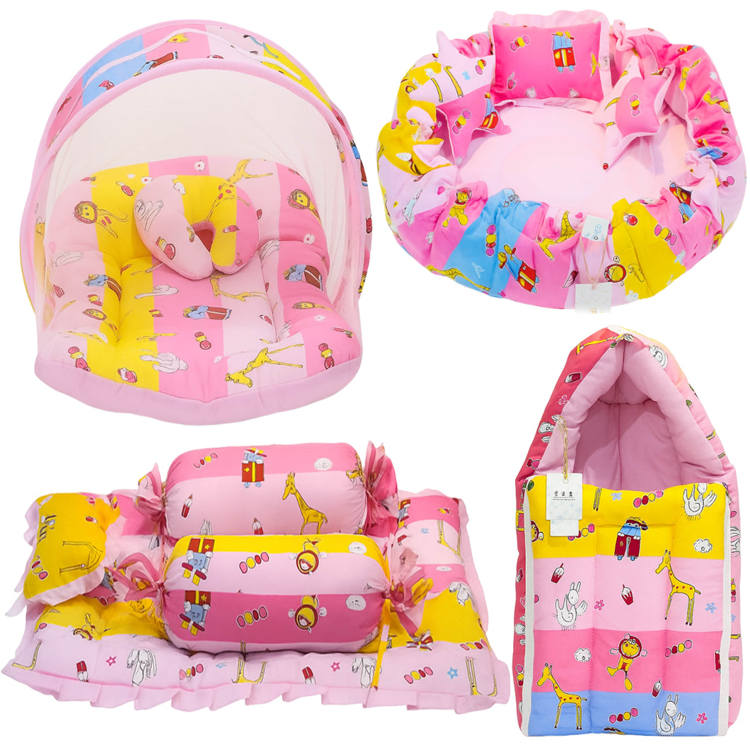Fareto Complete Bedding Set essentials Combo For Baby (0-6 Months)(Pink_Giraffe)