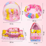 Fareto Complete Bedding Set essentials Combo For Baby (0-6 Months)(Pink_Giraffe)