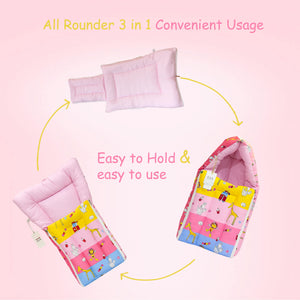 Fareto Complete Bedding Set essentials Combo For Baby (0-6 Months)(Pink_Giraffe)