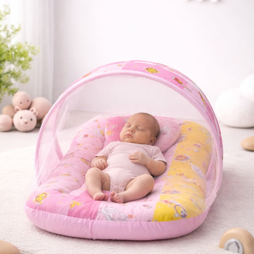 Fareto New Born Baby Premium Quality Mattress With Net, Giffi (0-1 Year)(L:80*B:50CM)(Size-Big)(F605)