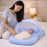 Fareto Newborn Baby 100% Muslin Cotton Sleeping Bag & Mosquito Net & Hand Carry Bed  | Safe, Soft & Portable Baby Bed | Baby Bedding Set(0-1 Year)(F726)