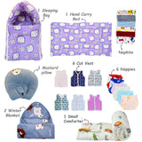 FARETO NEW BORN BABY MONSOON SEASON HOSPITAL ESSENTIALS PACK OF 66 ITEMS (0-6 MONTHS)(F397)
