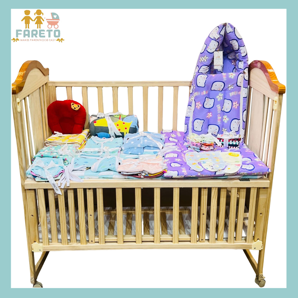 FARETO NEW BORN BABY MONSOON SEASON HOSPITAL ESSENTIALS PACK OF 66 ITEMS (0-6 MONTHS)