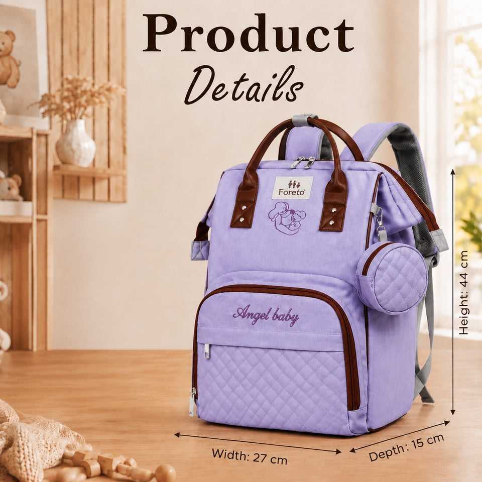 Fareto Premium Quality Diaper Bag for Mother, Multipurpose Stylish Diaper Bag (Pack Of 1)(F486)